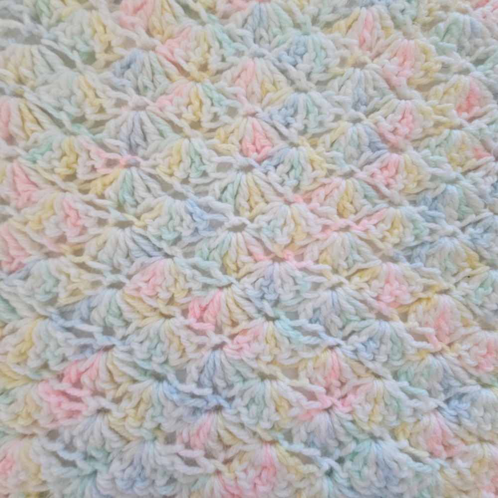 Handmade Crochet Baby Blanket Pastel Multicolor Soft Knit 30x33" Gift Nursery - Picture 10 of 10